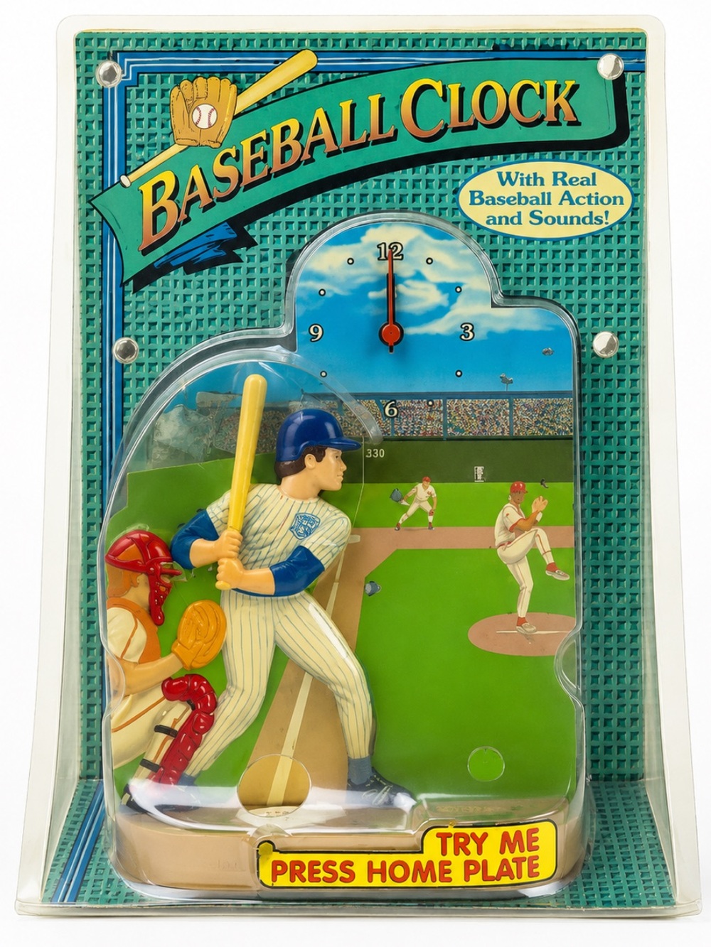 Vintage Baseball Clock NOS Sealed 1999 Fun-Damental Sports Collectible